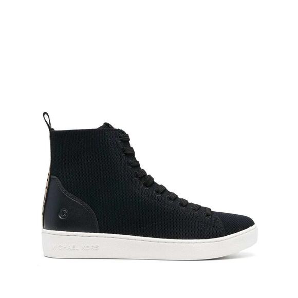 Michael Kors Women's Edie Knit Lace-up High-Top Sneakers, Black Size 9.5M - Picture 3 of 5